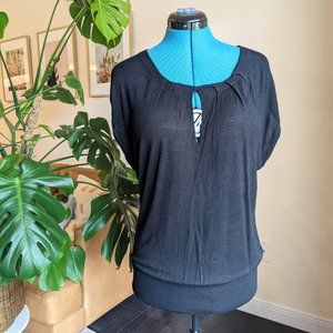 Express Black Sleeveless Keyhole Knit Top